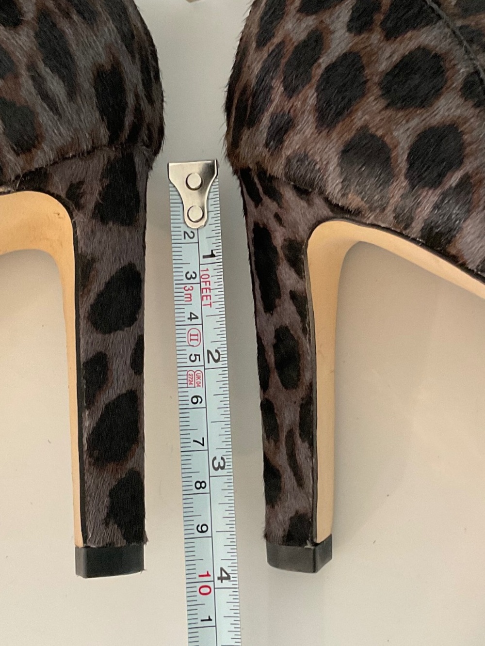 LOUISE ET CIE Veronica Cow Hair Fur Leopard Print Heels Black Grey Brown Size 8 - Picture 10 of 11